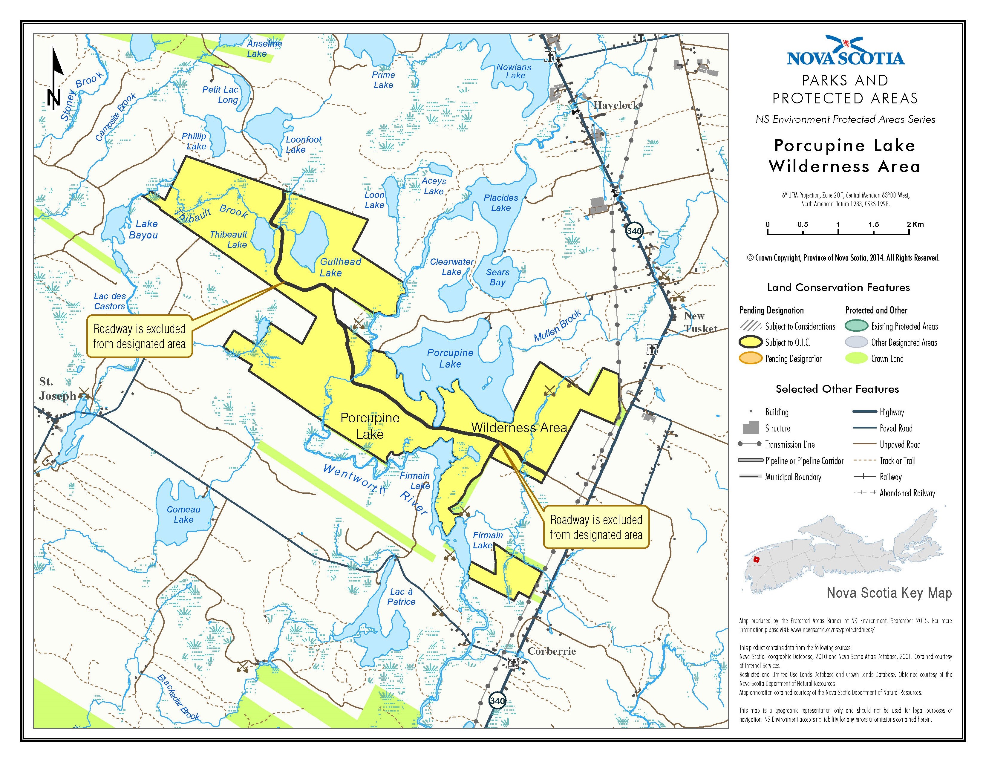 Approximate boundaries of Porcupine Lake Wilderness Area